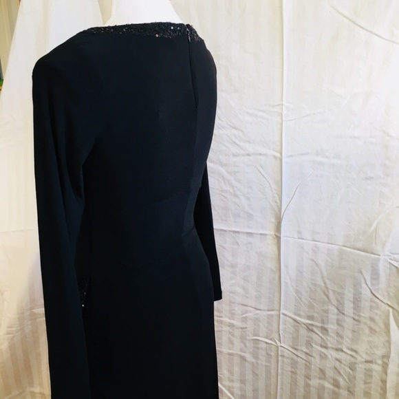 NWT Chaps long gown dress black with sequins sze 2 - Picture 5 of 7